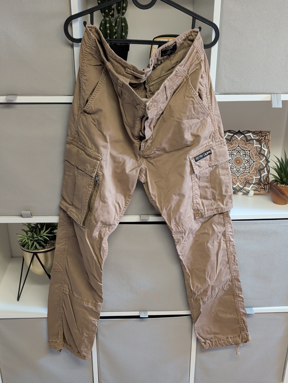 Superdry Men's Cargo Pants in Light Tan